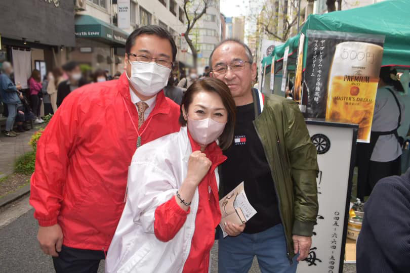 三原じゅん子選対会議とさくらまつり、街頭活動