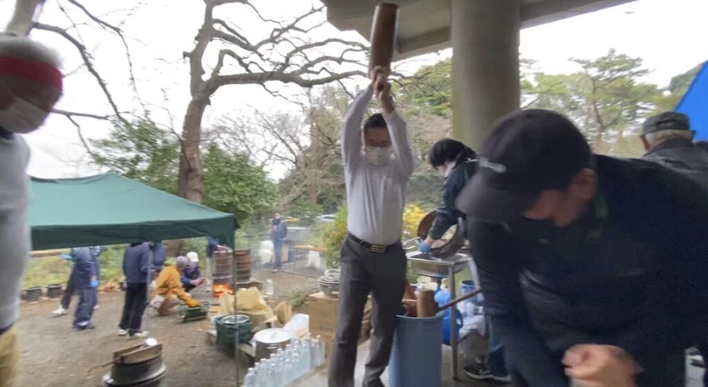 本牧大里町町内会 餅つき