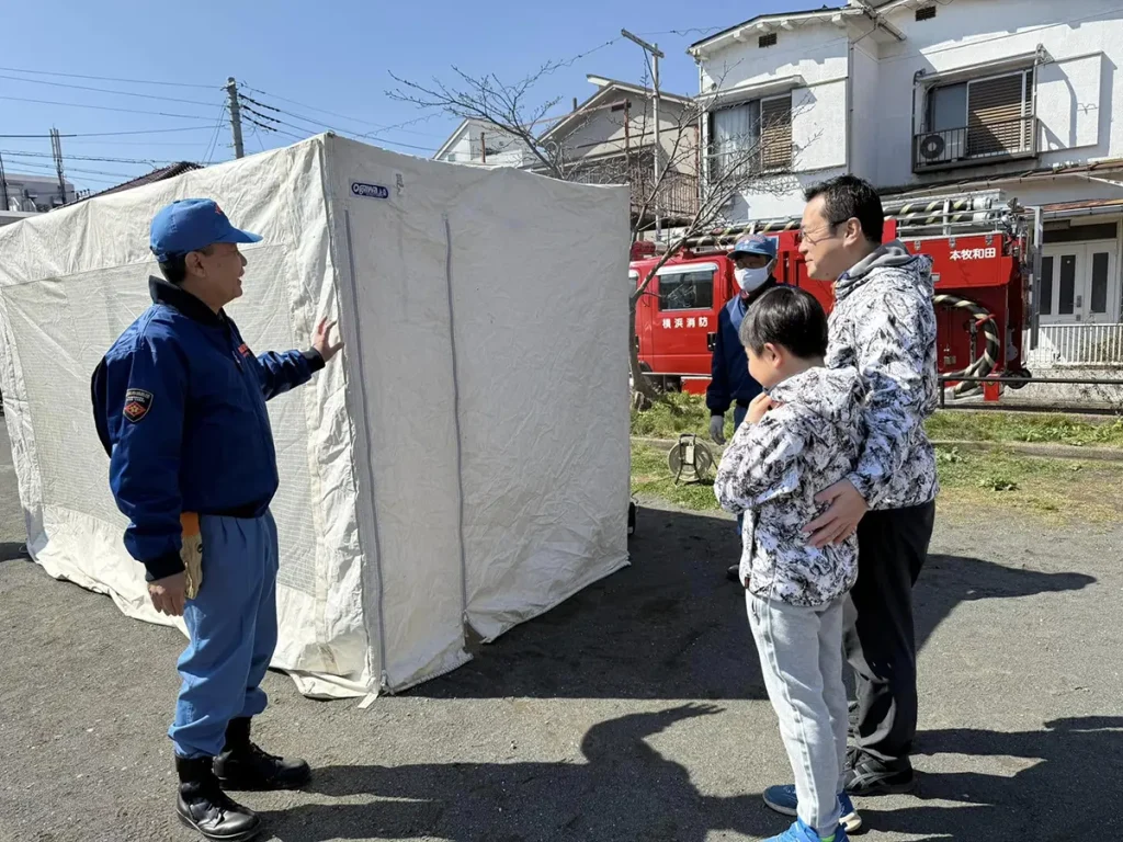 朝市・防災訓練